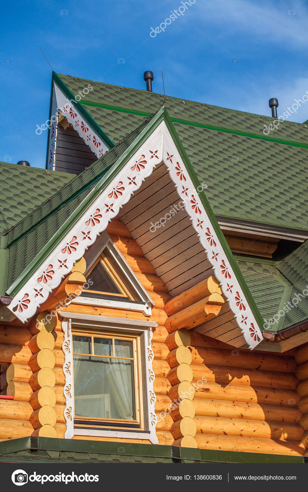 Ahşap kır evi ayrıntılarını — Stok Foto © photollurg2 138600836