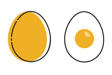 Yumurtalı ikon sarısı Paskalya. Vektör çizimi. Oyun veya web tasarımı için uygulama simgesi.