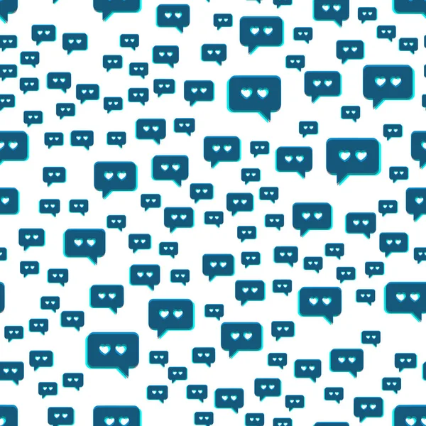 Συνομιλία απρόσκοπτη μοτίβο για web. Μπλε χρώματα διαλόγου σε λευκό φόντο. — Διανυσματικό Αρχείο
