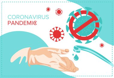 Template banner Hygiene. Stop coronavirus Precaution Tips. . Stop the virus. Prevention pandemic, coronavirus, covid-19, pandemic, disease prevention infographic with icons and text, healtcare and clipart