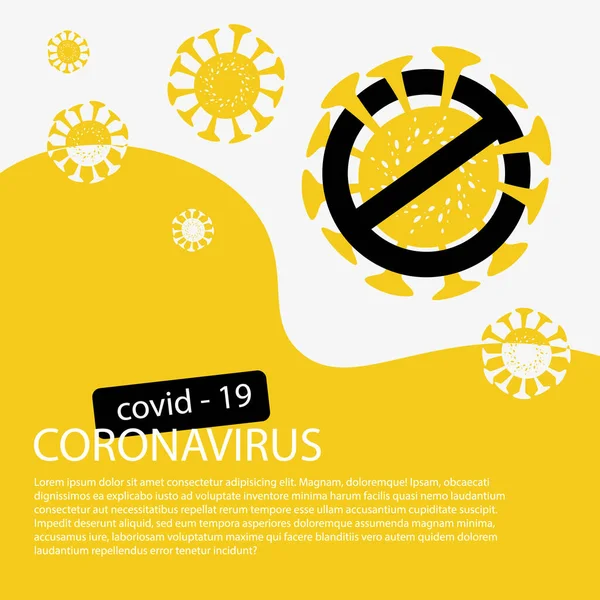 Template Stop Coronavirus Covid Para Rede Social Web Banner Awareness — Vetor de Stock