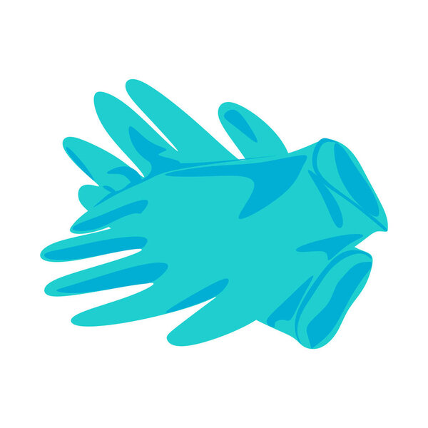 Latex gloves as a symbol of protection against viruses and bacteria. Cartoon style. Vector illustration cartoon. Isolated on white background.