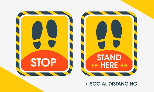 Distance Sociale Sticker Rectangulaire Sticker Extérieur Qui Vous Dit Vous — Image vectorielle
