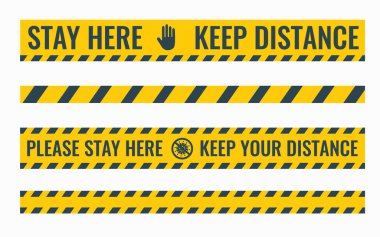 Hatları Sosyal Mesafe Katına ayarla. Uzak dur, lütfen burada kal. Coronavirus ya da COVID-19 salgını nedeniyle dünyadaki tüm kara kütleleri.