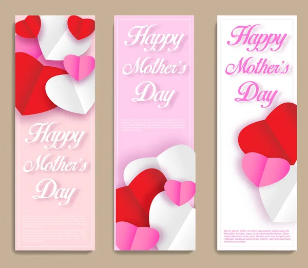 Happy Mothers Day Fond Coupe Papier Coloré Conception Pour Cartes — Image vectorielle