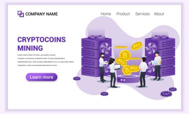 Bitcoin madenciliği yapan insanlarla kripto para madenciliği kavramı