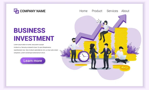The Modern Flat Design Constance of Business Investement with — Stok Vektör