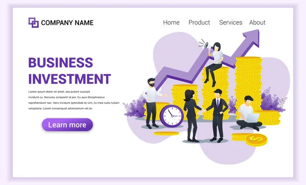 Concept de design plat moderne de Business Investement avec Xote — Image vectorielle