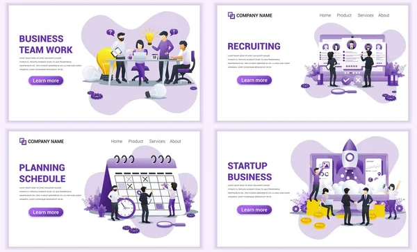 Takım çalışması için web sayfası tasarım şablonları, işe alma ve planlama programı. Web afişi, poster, bilgi grafikleri, iniş sayfası, web şablonu için kullanılabilir. Düz vektör illüstrasyonu