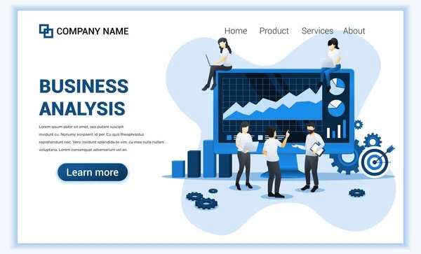 Karakterlerle iş analizi kavramı. Denetleme, finansal danışmanlık. Web afişi, iniş sayfası, web şablonu için kullanılabilir. Düz vektör illüstrasyonu
