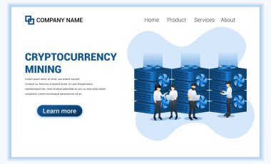 Bitcoin madenciliği yapan insanlarla kripto para madenciliği kavramı