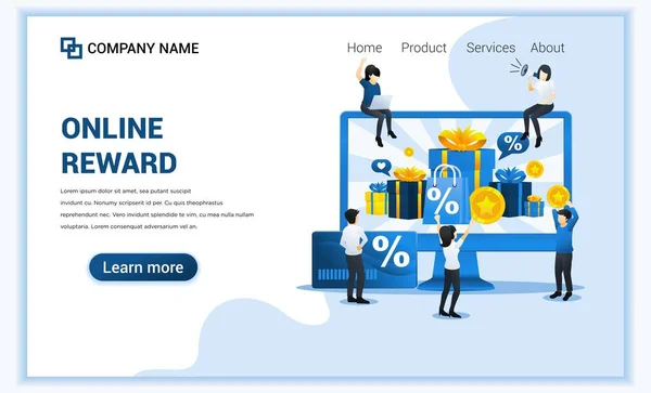 Programma di fidelizzazione del cliente e concetto di premi, confezione regalo, punti e bonus. Utilizzabile per landing page banner web, infografica, landing page, web template. Illustrazione vettoriale — Vettoriale Stock