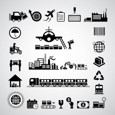 Icons set ihracat lojistik