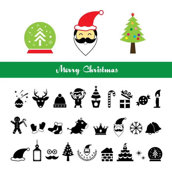 Merry Christmas icons set — Stock Vector