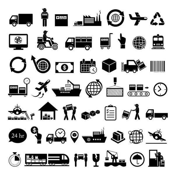 Logistics export icons set — Stock Vector