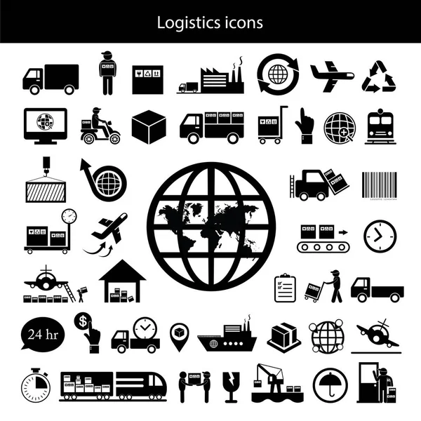 Icônes d'exportation logistique ensemble — Image vectorielle