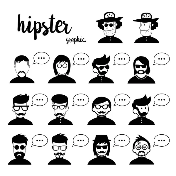 Personajes de dibujos animados en estilo hipster — Vector de stock
