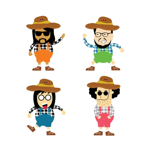 Cowboy personaggi dei cartoni animati — Vettoriale Stock