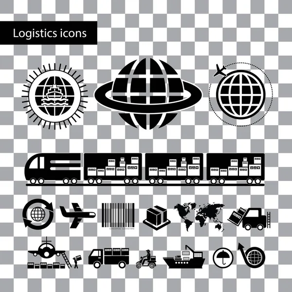 Ensemble icône d'exportation logistique — Image vectorielle