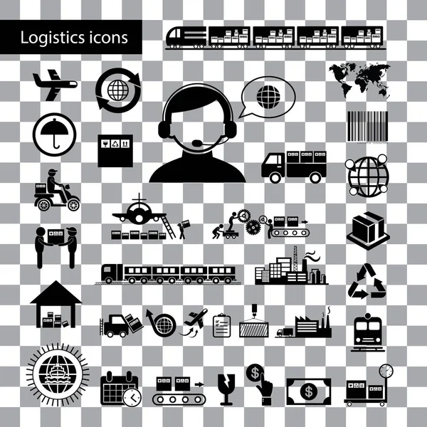 Ensemble icône d'exportation logistique — Image vectorielle