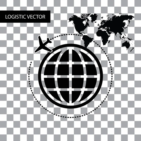 Symbol of logistic around the world — Stock Vector