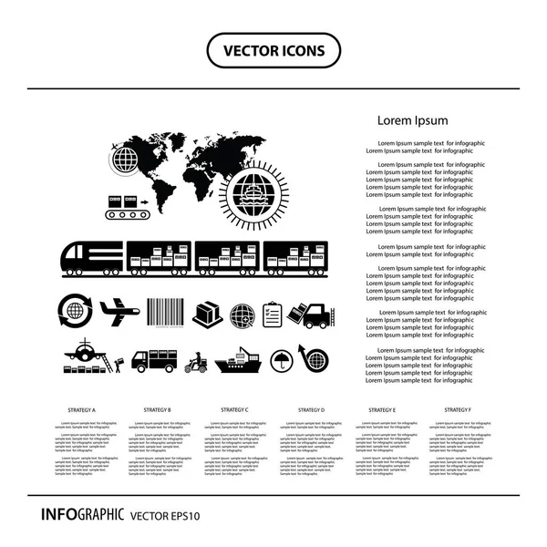 Infografías industriales y logísticas — Archivo Imágenes Vectoriales