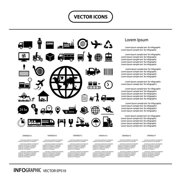 Sanayi ve lojistik infographics — Stok Vektör