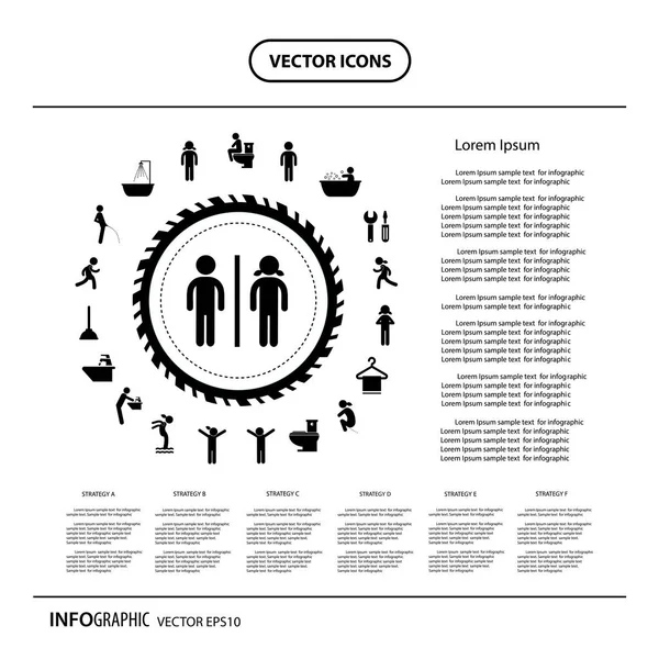 Vector Illustratie Ontwerp Pictogrammen Met Toilet Hygiëne — Stockvector