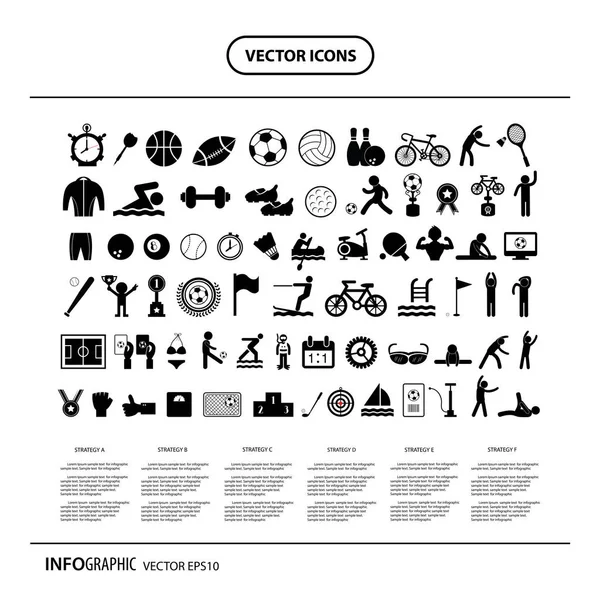 Vektor Illustration Design Des Sport Icon Sets — Stockvektor