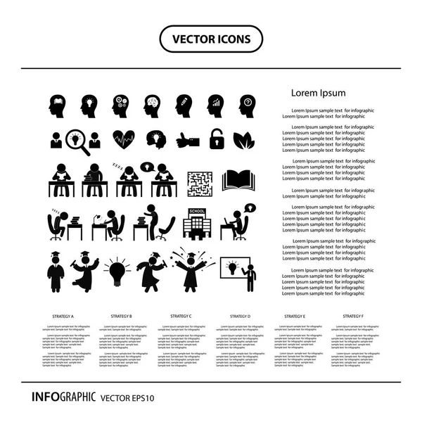 Studie symbolen set — Stockvector