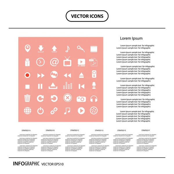 Knop pictogrammenset — Stockvector