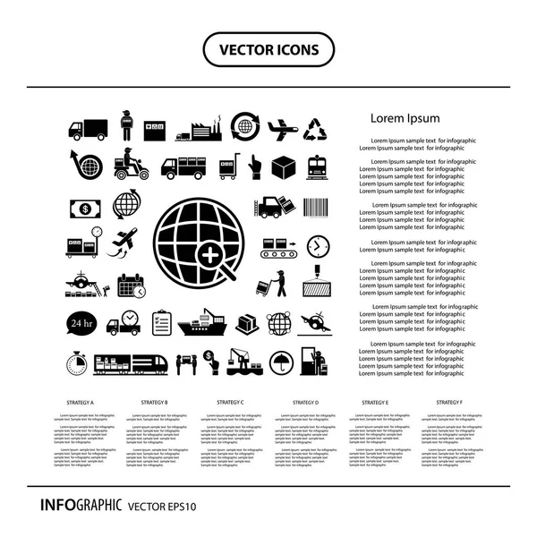Sanayi ve lojistik infographics — Stok Vektör