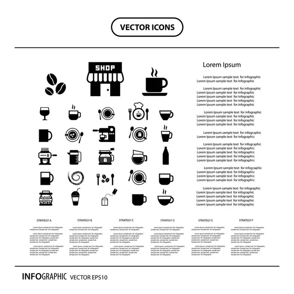 Coffee shop icons set — Stock Vector