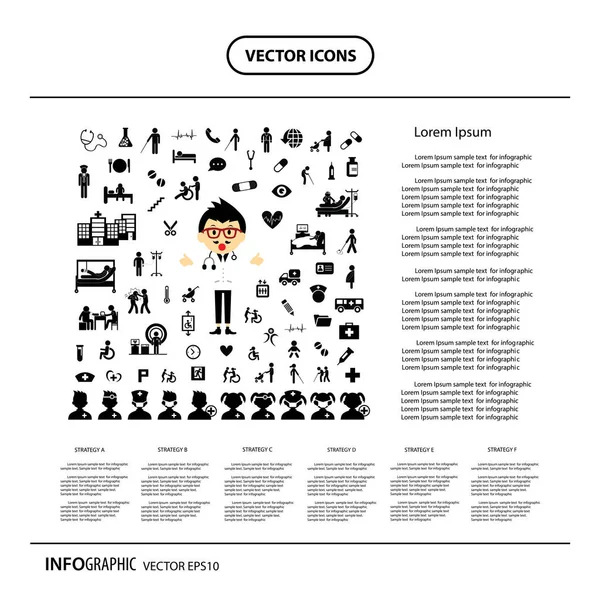 Medizinische Symbole gesetzt — Stockvektor