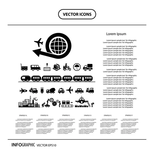 Βιομηχανική και logistics infographics — Διανυσματικό Αρχείο