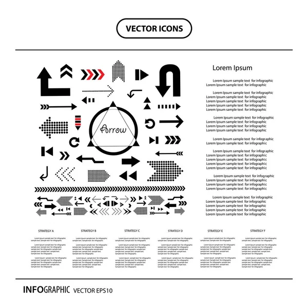 Juego de iconos de flecha — Archivo Imágenes Vectoriales