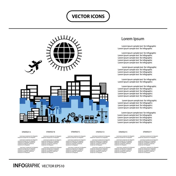 Infografías industriales y logísticas — Archivo Imágenes Vectoriales