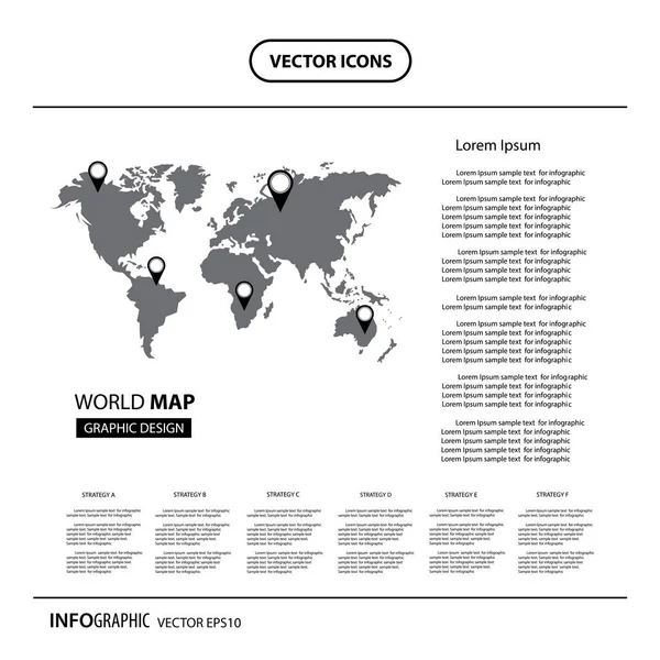 Dünya haritası bilgisi — Stok Vektör