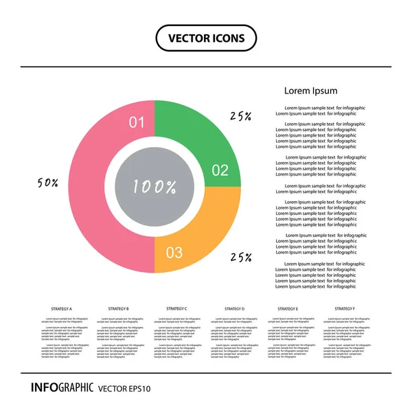 Grafico del grafico percentuale — Vettoriale Stock