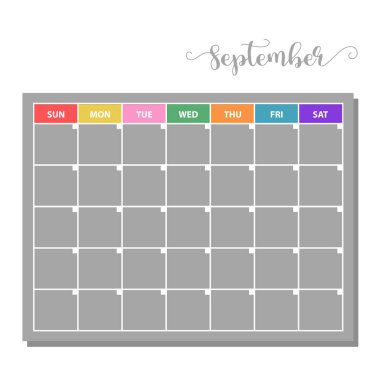 Eylül kutsal kişilerin resmi, vektör, illüstrasyon için takvim 