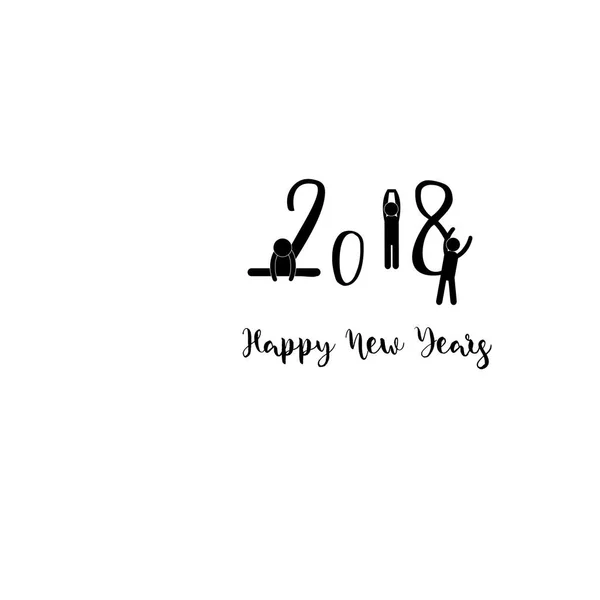 Šťastný Nový Rok 2018 Greeting Card Vektor Ilustrace Vektorová Grafika