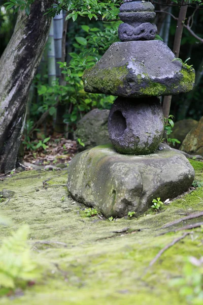 Farol Piedra Jardín Japonés — Foto de Stock