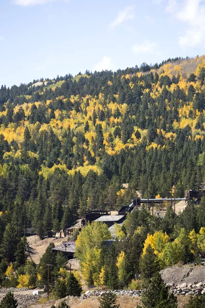 Colorado Hora Pokrytá Barevnými Osiky Podzim — Stock fotografie