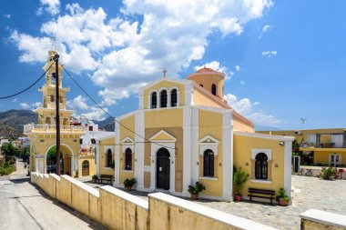 Crete adada Paleochora kasaba geleneksel Yunan kilisesi