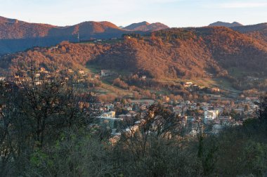 Bergamo kenti, Lombardiya, İtalya havadan görünümü