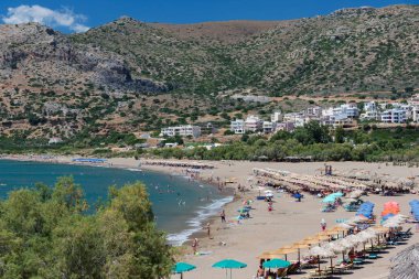 Girit'te Paleochora plaj. Yunanistan. Lybian deniz