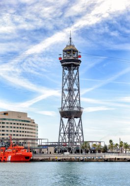 Füniküler tower adlı deniz liman Barselona şehir, İspanya