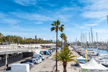  Demirli yatlar, deniz liman Barcelona kentindeki Catalonia, İspanya