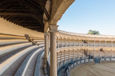 Ronda, İspanya - Aralık 2017: Plaza de Toros, Corrida bullring