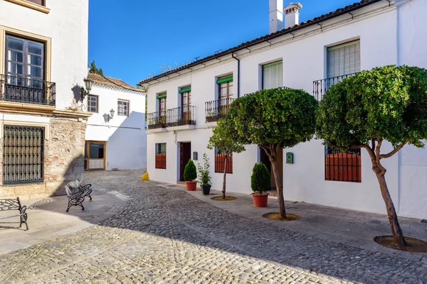 Precioso Patio Con Arquitectura Antigua Ronda España — Foto de Stock